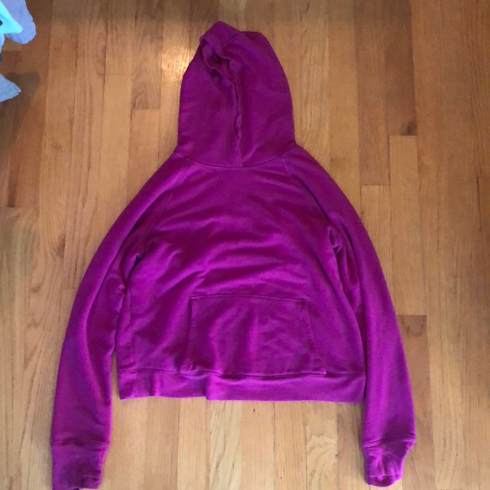 Athleta Girl pink criss cross hoodie